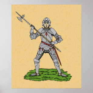 Póster Caballero Inglés del Siglo XV