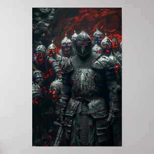 Póster Caballero medieval en Poster de Cueva Oscura