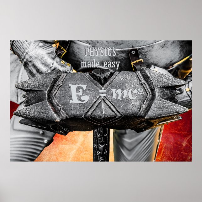 Póster Caballero medieval - La física se hace fácil (Frente)