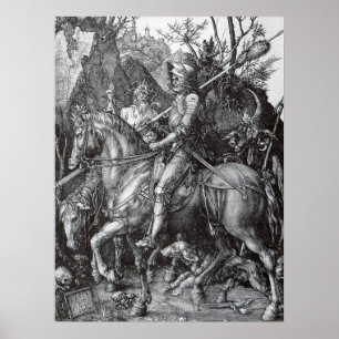 Póster Caballero, muerte y el diablo - Albrecht Durer