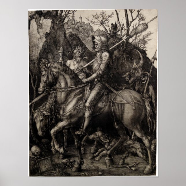 Póster Caballero, muerte y el diablo por Albrecht Durer (Frente)