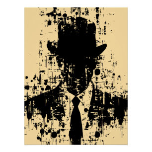 Póster Caballero sin rostro: Elegancia abstracta