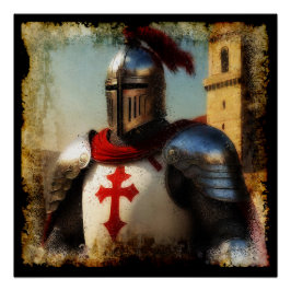 Póster Caballero templario medieval