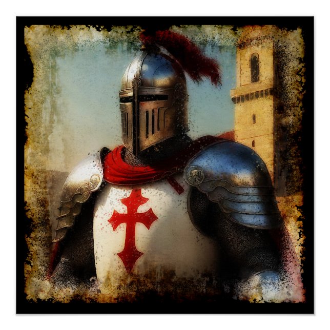 Póster Caballero templario medieval (Anverso)