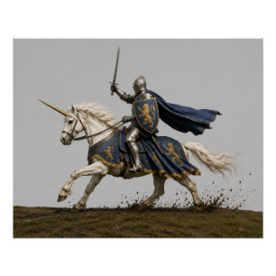 Póster Caballero Unicornio