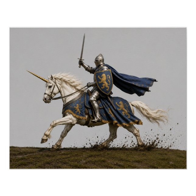 Póster Caballero Unicornio (Anverso)