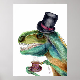 Póster Caballero victoriano Tyrannosaurus Rex