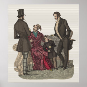 Póster Caballeros elegantes del período de Biedermeier