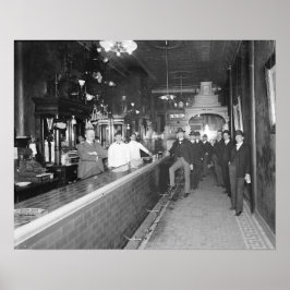 Póster Caballeros En El Bar, 1910. Foto de cosecha de vin