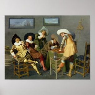 Póster Caballeros en una taberna