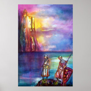 Póster Caballeros medievales de PENDRAGON,Atardecer en el