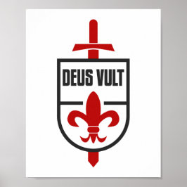 Póster Caballeros Templarios MOTTO DEUS VULT