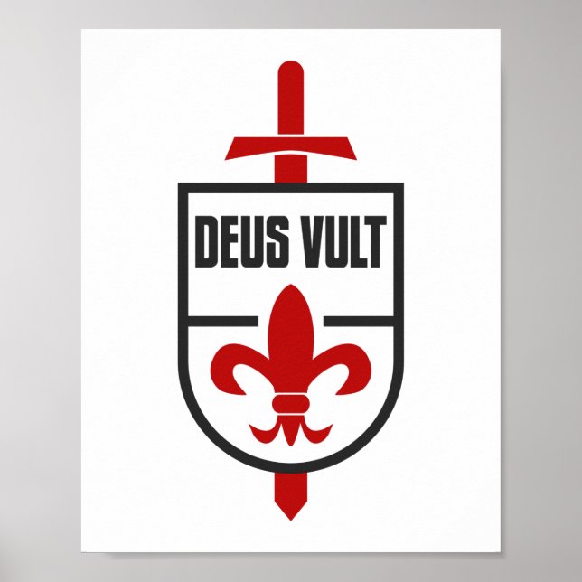 Póster Caballeros Templarios MOTTO DEUS VULT (Frente)