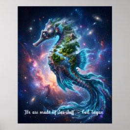 Póster Caballito de mar cósmico personalizable