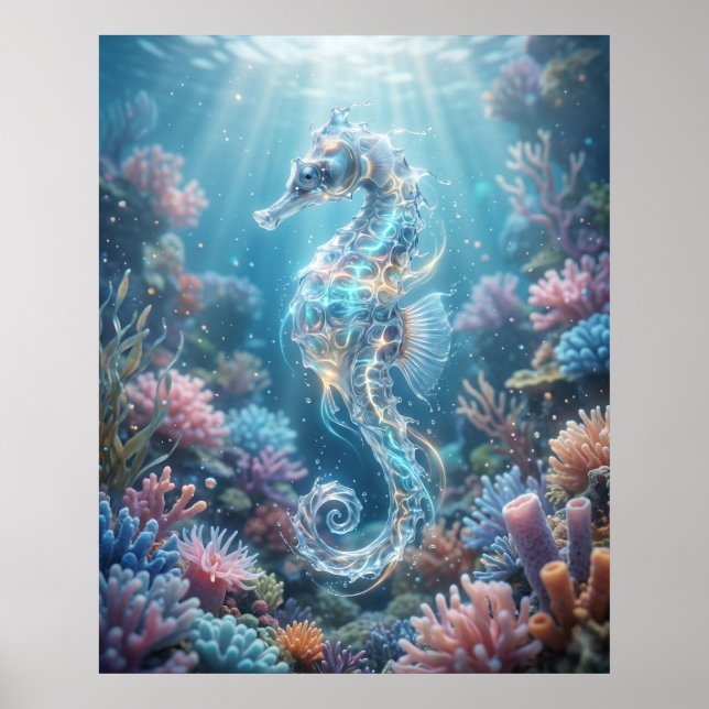 Póster Caballito de Mar de Océano Coral Deriva (Frente)