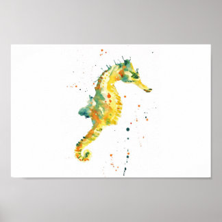 Póster caballito de mar, huella de caballito de mar amari