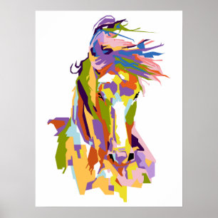 Póster Caballo abstracto en el WPAP