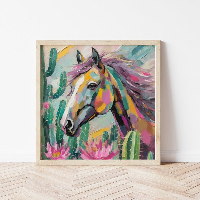 Póster Caballo abstracto moderno y suculentos (Subido por el creador)