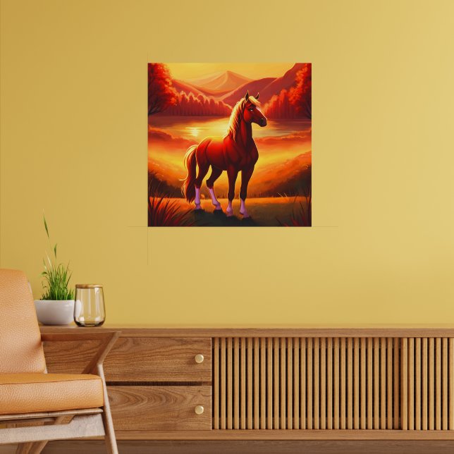 Póster Caballo al atardecer (Salón 2)