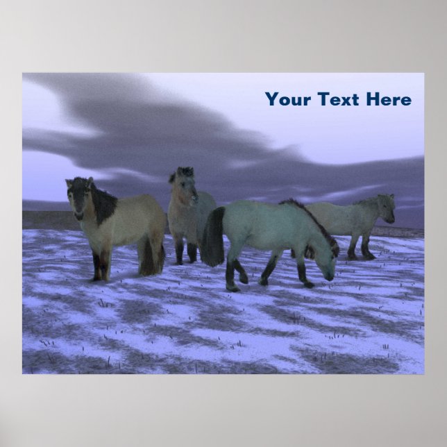 Póster Caballo Amanecer - Yakutia (Frente)