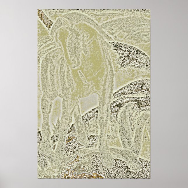 Póster caballo amarillo (Frente)