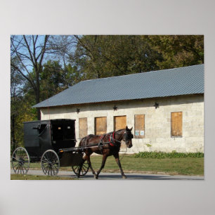 Póster Caballo Amish en Bentonsport, Iowa