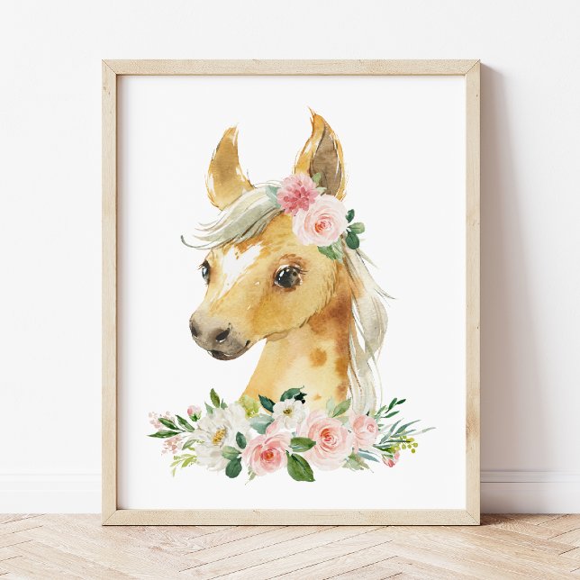 Póster Caballo, Animales De Granja, Flores Rosa, Nursera  (Subido por el creador)