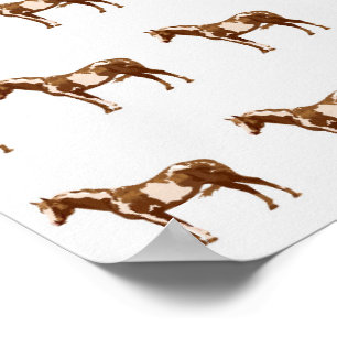 Póster Caballo Appaloosa Acuarela Ecuestre Animal