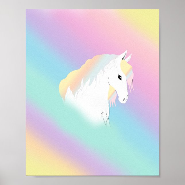 Póster Caballo arcoiris Unicornio (Frente)