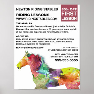 Póster Caballo artístico, instructor de equitación, Acade