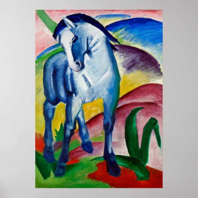 Póster Caballo Azul de Franz Marc (Frente)