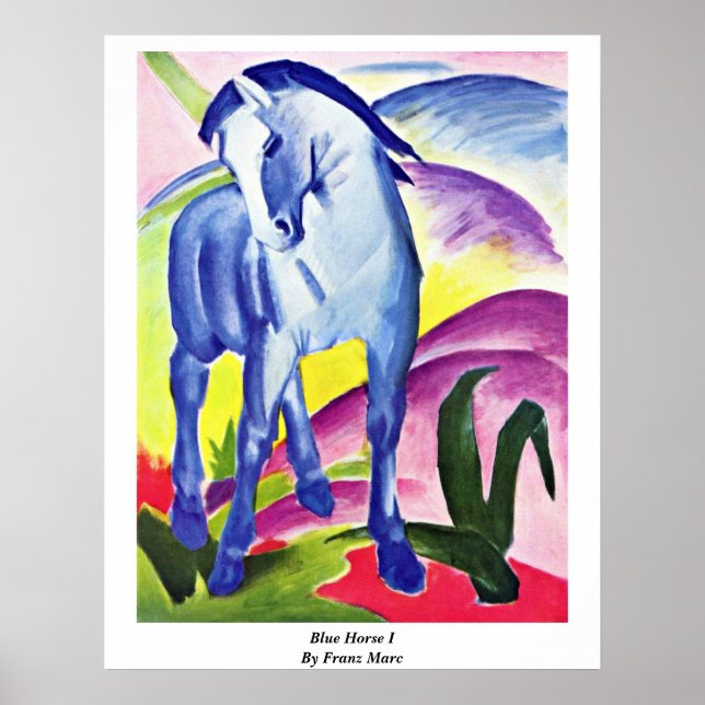 Póster Caballo Azul I Por Franz Marc (Frente)