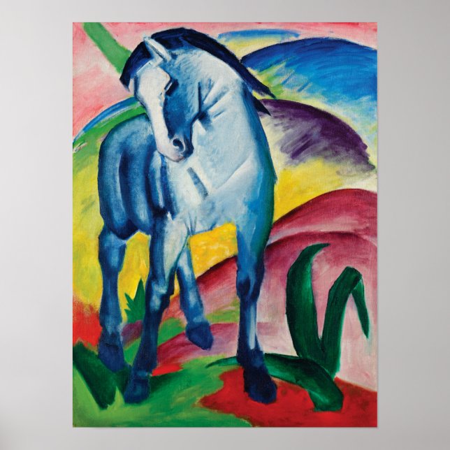 Póster Caballo azul I por Franz Marc (Frente)