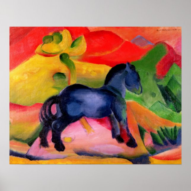 Póster Caballo Azul pequeño, 1912 (Frente)