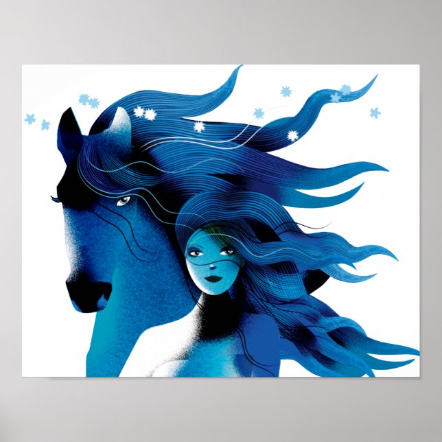 Póster Caballo azul y Poster Chica (Frente)