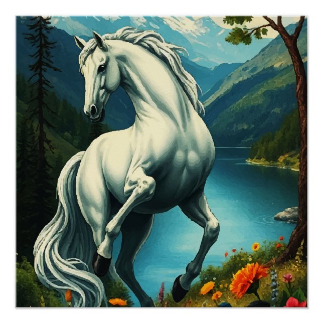PÓSTER CABALLO BLANCO (Anverso)