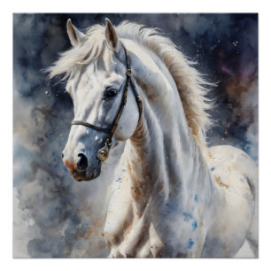 Póster Caballo blanco no 12