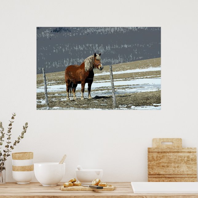 Póster Caballo Borrador Belga En Poster De Paddock (Cocina)