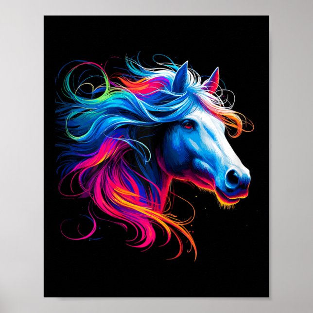 Póster Caballo Chica Caballo Montando (Frente)