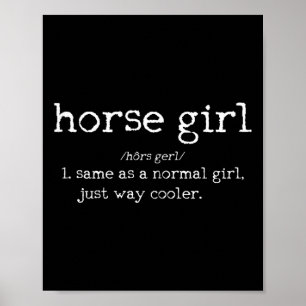 Póster Caballo Chica Definición divertida Caballo Rider