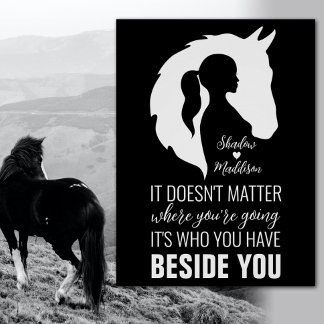 Póster Caballo cita caballo y chica amante del caballo ne