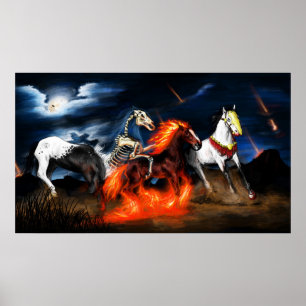 Póster caballo cuatro del poster bíblico de la biblia de