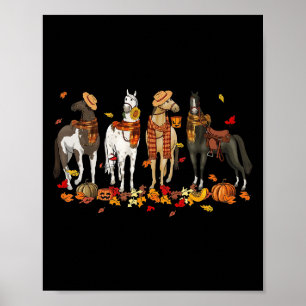 Póster Caballo de Acción de Gracias Caída Autumn Sale del