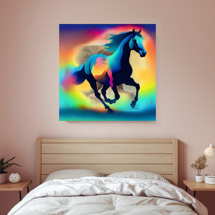 Póster Caballo de acuarela colorido