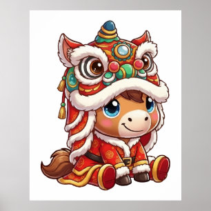 Póster Caballo de Año Nuevo Chino 2026 Zodiaco