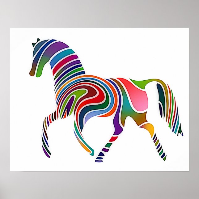 Póster Caballo de arco iris (Frente)