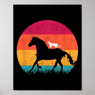 Póster Caballo de caballos montando un gato montado Cabal