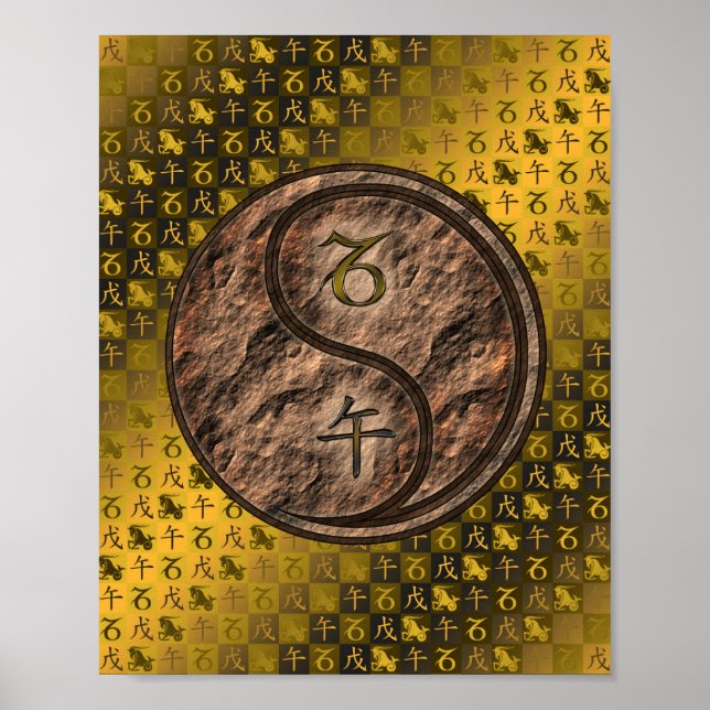 Póster Caballo de Capricornio y Tierra (Frente)