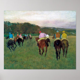 Póster Caballo de carreras Longchamp, Edgar Degas