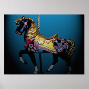 Póster Caballo de carrusel 32 x 24 Poster